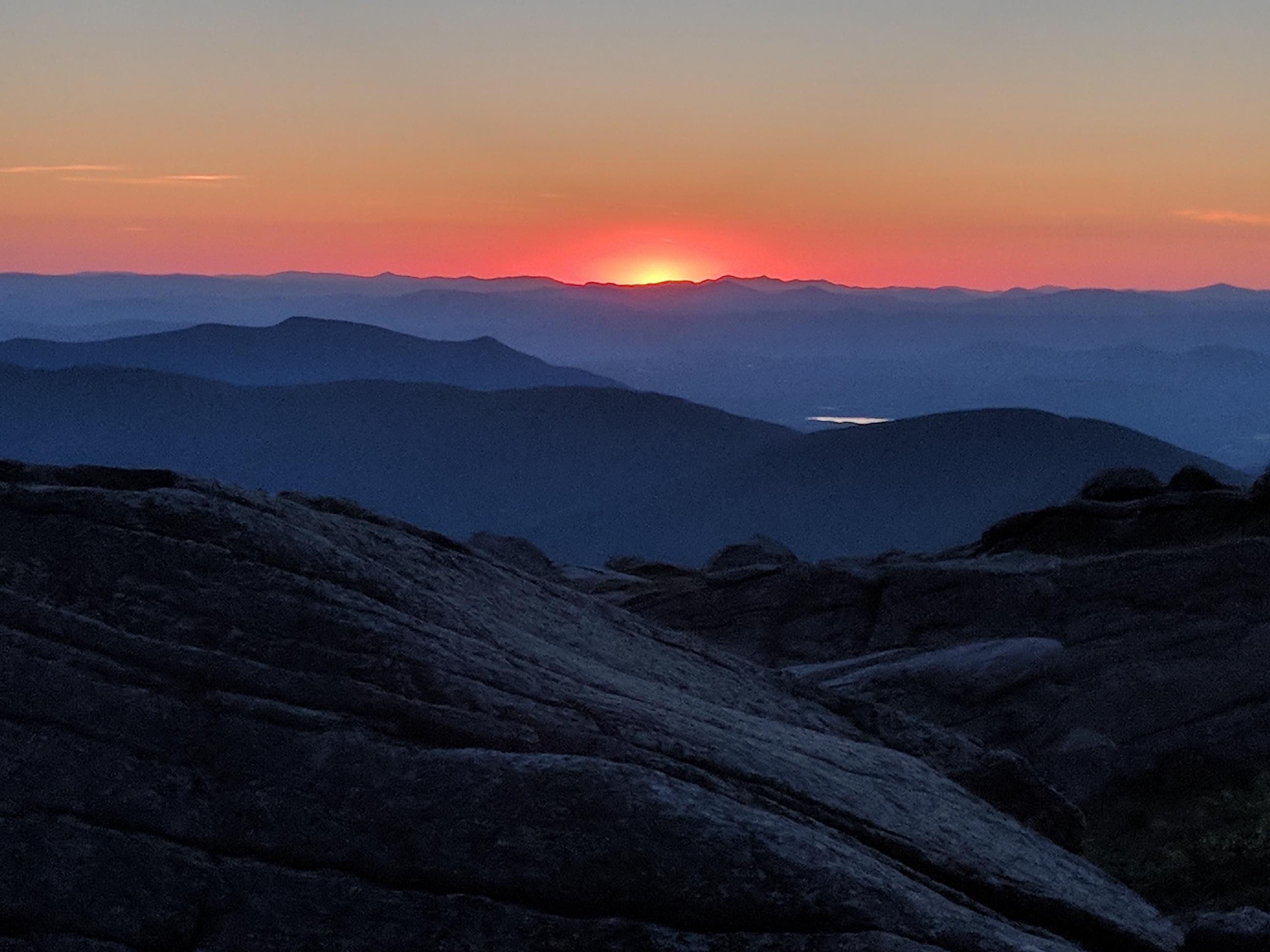 Sunset from Lakes of the Clouds hut.