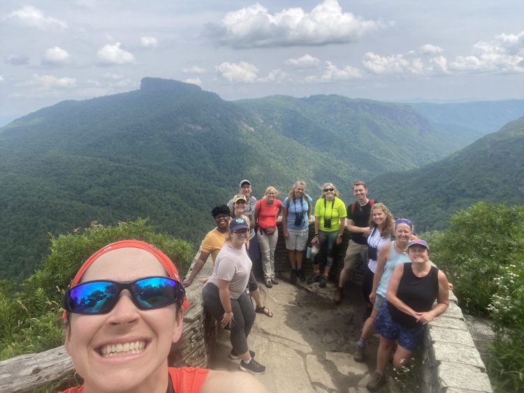 The group at Wiseman's View overlooking the Linville Gorge