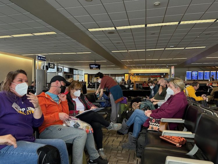 people sitting in airport
