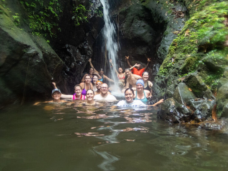 group in waterfall