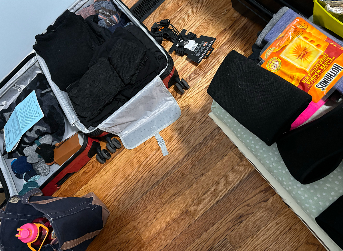 Landon's very organized packing... this blog editor is impressed.