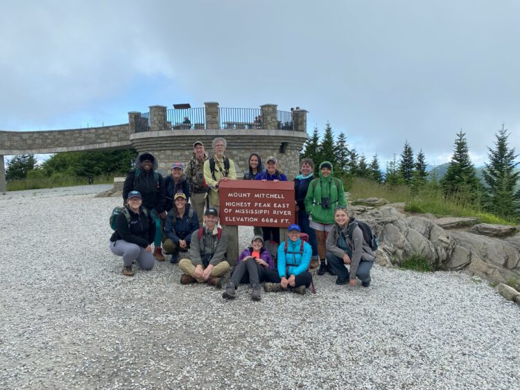 2021 Blue Ridge Team at the Summit of Mount Mitchell.