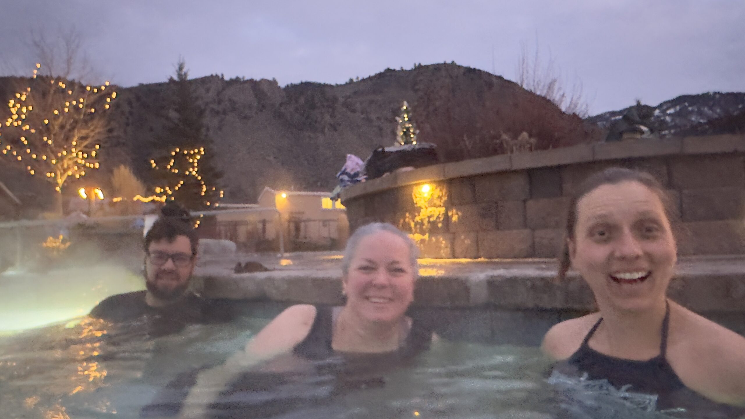 People in a hot pool